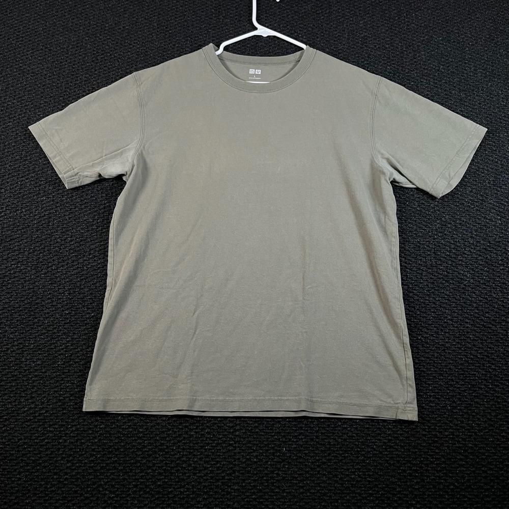 Uniqlo‎ U Crew Neck T Shirt Olive Green Size L Cotton Short Sleeve Mens M82
